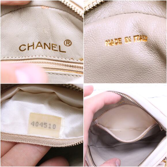 Chanel Round White Lambskin Leather Shoulder Bag Handbag Purse Gold A4934 - Picture 2 of 11